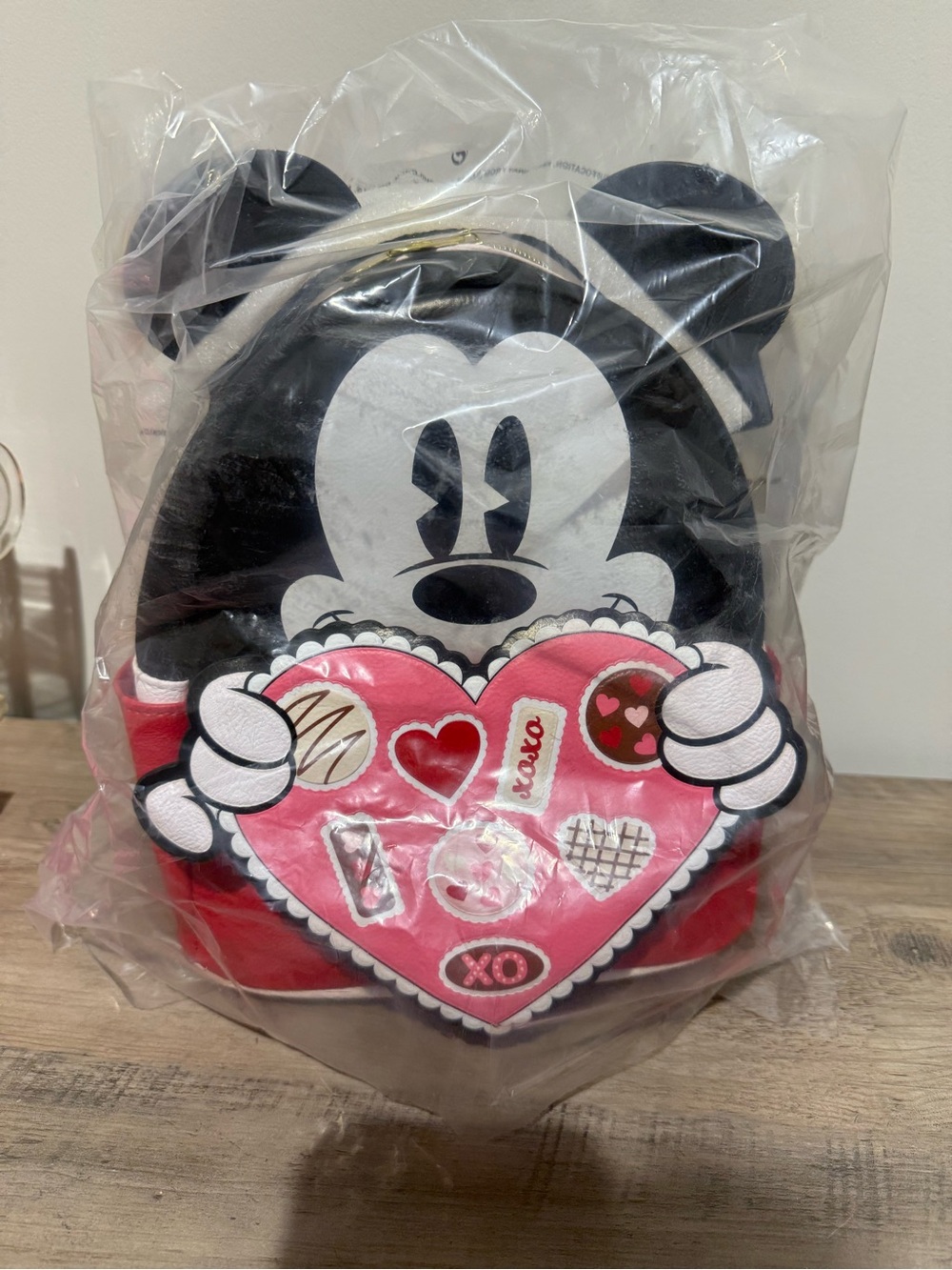 Loungefly Black Red Pink Mickey Heart Backpack